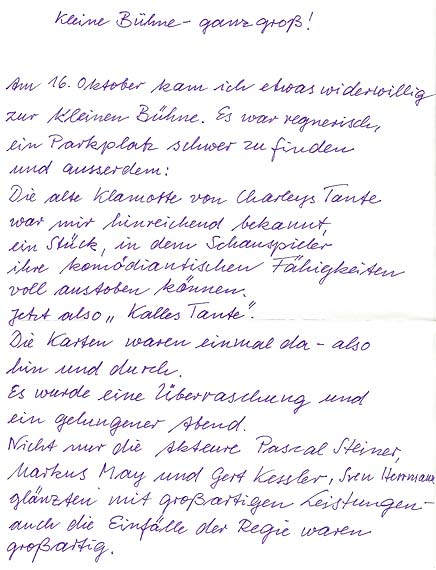 Kalle-Brief, Teil 1